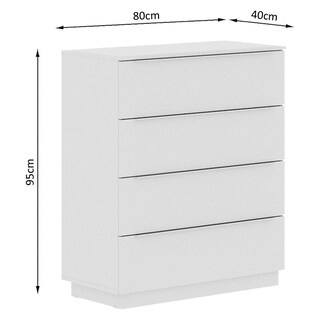 Foto 2 | Foto 2 | Cómoda Madesa 4 Cajones Para Dormitorio Color Blanco