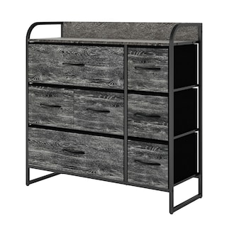 Foto 1 | Foto 1 | Cómoda Compacta De 7 Cajones Mu:4life  5l608 Oak Negro De Estructura Metal Y Cajones De Tela