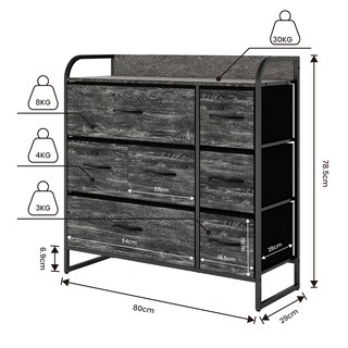 Foto 5 | Foto 5 | Cómoda Compacta De 7 Cajones Mu:4life  5l608 Oak Negro De Estructura Metal Y Cajones De Tela