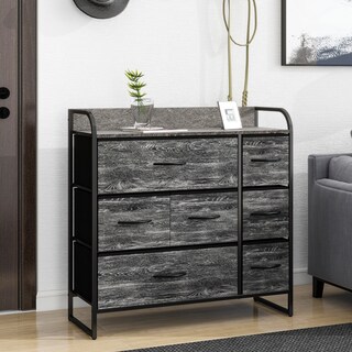 Foto 6 | Foto 6 | Cómoda Compacta De 7 Cajones Mu:4life  5l608 Oak Negro De Estructura Metal Y Cajones De Tela