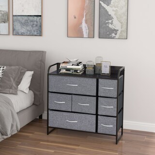 Foto 6 | Foto 6 | Cómoda Compacta De 7 Cajones Mu:4life 5l608 Gris Oscuro De Estructura Metal Y Cajones De Tela