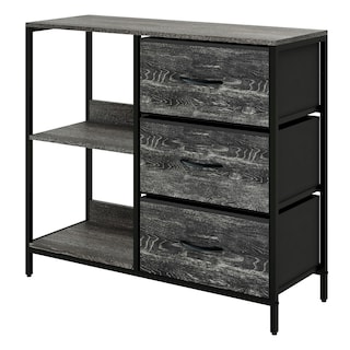Foto 1 | Foto 1 | Organizador Cajonera De 3 Cajones Y 3 Estantes Mu:4life 5l-804-on Oak Negro De Estructura Metal Y Cajones De Tela Lino Poliéster