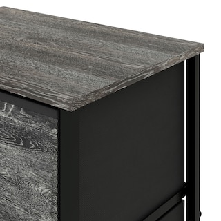 Foto 2 | Foto 2 | Organizador Cajonera De 3 Cajones Y 3 Estantes Mu:4life 5l-804-on Oak Negro De Estructura Metal Y Cajones De Tela Lino Poliéster