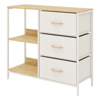 Foto 1 | Foto 1 | Organizador Cajonera De 3 Cajones Y 3 Estantes Mu:4life 5l-804-white Blanco Crema De Estructura Metal Y Cajones De Tela Lino Pol