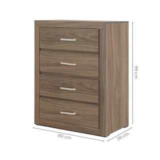 Foto 6 | Foto 6 | Cómoda - Cajonera Con 4 Cajones Color Gris Con Jaladeras De Metal - Madera Industrializada