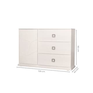 Foto 6 | Foto 6 | Cómoda - Cajonera Con 3 Cajones Y 1 Compartimento Color Blanco - Madera Industrializada