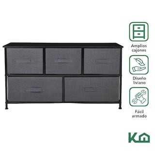 Foto 2 | Foto 2 | Comoda Cajonera De 5 Cajones Mueble Organizador Tela Madera