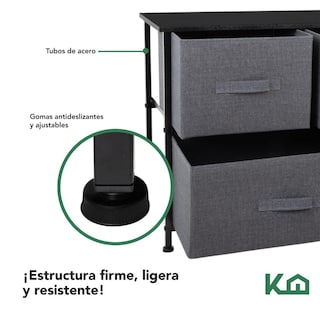 Foto 4 | Foto 4 | Comoda Cajonera De 5 Cajones Mueble Organizador Tela Madera