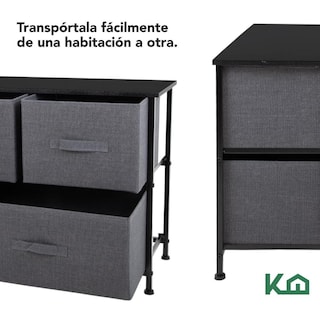 Foto 6 | Foto 6 | Comoda Cajonera De 5 Cajones Mueble Organizador Tela Madera