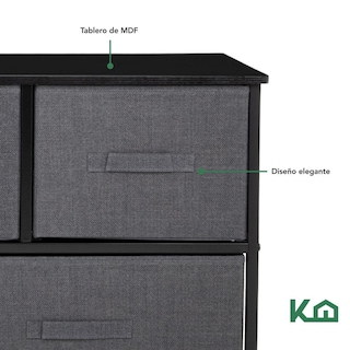 Foto 7 | Foto 7 | Comoda Cajonera De 5 Cajones Mueble Organizador Tela Madera