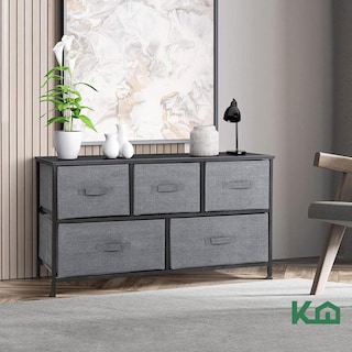 Foto 8 | Foto 8 | Comoda Cajonera De 5 Cajones Mueble Organizador Tela Madera