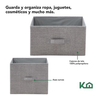 Foto 3 | Foto 3 | Comoda Cajonera 5 Cajones Mueble Organizador De Tela Madera