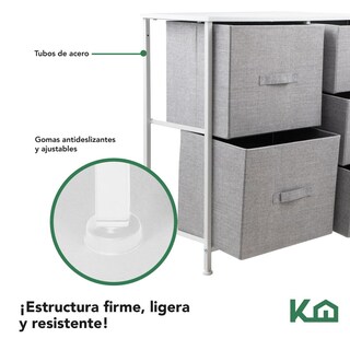 Foto 4 | Foto 4 | Comoda Cajonera 5 Cajones Mueble Organizador De Tela Madera
