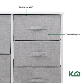 Foto 7 | Foto 7 | Comoda Cajonera 5 Cajones Mueble Organizador De Tela Madera