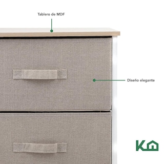 Foto 7 | Foto 7 | Comoda Cajonera De 3 Cajones Mueble Organizador Tela Madera