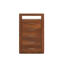 Cómoda - Cajonera Con 5 Cajones Color Parota Con Jaladeras De Metal - Madera Industrializada