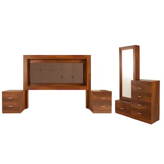 Foto 5 | Foto 5 | Cómoda - Cajonera Con 4 Cajones Color Parota Con Jaladeras De Metal - Madera Industrializada