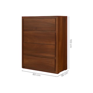 Foto 5 | Foto 5 | Cómoda - Cajonera Con 4 Cajones Color Nogal - Madera Industrializada