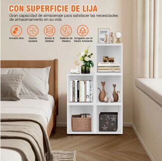 Foto 4 | Foto 4 | Librero Organizador Cubos Apilables De Madera Multifuncional Blanco