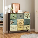 Cómoda De 9 Cajones Almacenamiento Para Hogar Y Oficina Verde