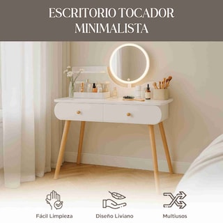 Foto 2 | Foto 2 | Tocador Maquillaje Vanity ELLY con Foco 3 tonalidades Infantil  Moderno Minimalista