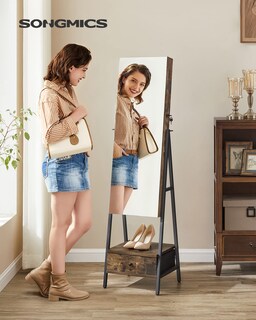 Foto 2 | Foto 2 | Armario Led Songmics Para Joyas Con Espejo, Color Marrón Rústico - Venta Internacional.