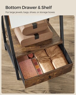 Foto 6 | Foto 6 | Armario Led Songmics Para Joyas Con Espejo, Color Marrón Rústico - Venta Internacional.