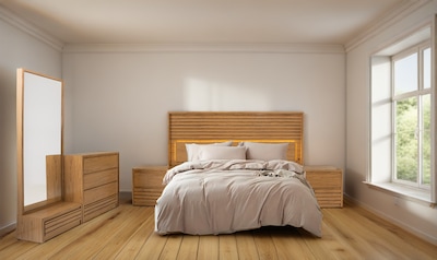 Foto 6 | Foto 6 | Tocador - Cajonera Con 4 Cajones Y Espejo De Cuerpo Completo Color Natural - Madera Industrializada