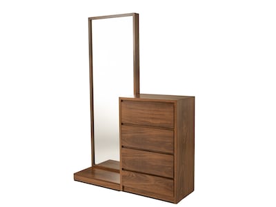 Foto 2 | Foto 2 | Tocador - Cajonera Con 4 Cajones Y Espejo De Cuerpo Completo Color Parota - Madera Industrializada