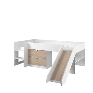 Foto 2 | Foto 2 | Cama Individual Infantil Con Escalera, Resbaladilla Y Con 2 Cajones. Estructura De Madera Industrial