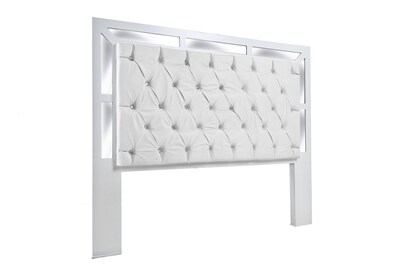 Foto 2 | Foto 2 | Cabecera King Size Color Blanco Y Plata - Madera Mdf Tapizada