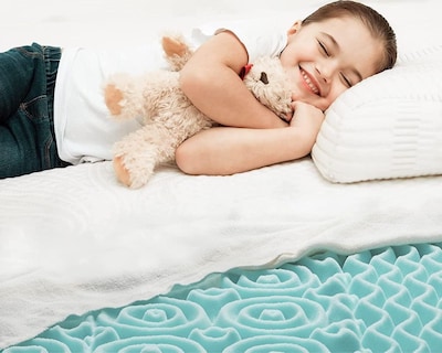 Foto 4 | Foto 4 | Sobrecolchon Memory Foam Individual 5 Cm Diseño Texturizado Y Transpirable Azul Bluelander