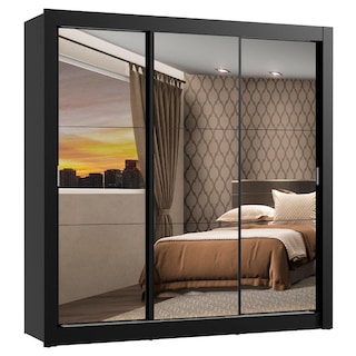 Foto 1 | Foto 1 | Ropero Madesa Mónaco Negro 3 Puertas Corredizas con Espejo