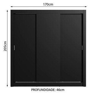 Foto 4 | Foto 4 | Ropero Doble Madesa Mónaco 3 Puertas Corredizas Negro