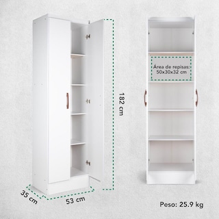 Foto 6 | Foto 6 | Mueble Armario Closet Multiuso 2 Puertas + Estantes Mdp Casa