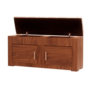 Foto 3 | Foto 3 | Baúl - Pie De Cama Con 2 Compartimentos Y Banca Tapizada Color Nogal - Madera Industrializada Y Tapizado