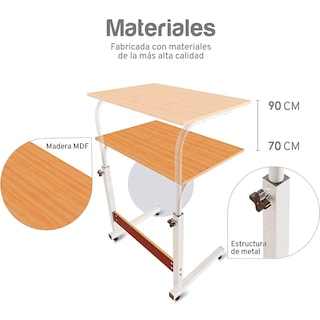 Foto 4 | Foto 4 | Escritorio Móvil Aquila Berlín color Beige de Altura Ajustable con Llantas