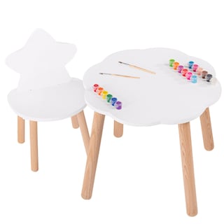 Foto 1 | Foto 1 | Mesa Nube con Silla Estrella Duduk Blanca de Madera Tamaño Infantil