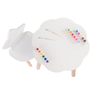 Foto 2 | Foto 2 | Mesa Nube con Silla Estrella Duduk Blanca de Madera Tamaño Infantil