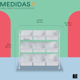 Foto 4 | Foto 4 | Juguetero Multiusos con 9 Cajones Mubson Organizador Nove color Blanco