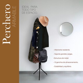 Foto 2 | Foto 2 | Perchero de Pie Andromeda Inc color Negro 12 Ganchos