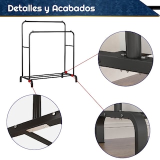 Foto 7 | Foto 7 | Perchero Organizador Chic Fantasy JH-608B color Negro de Piso Rack Ropa Colgador Closet de Acero