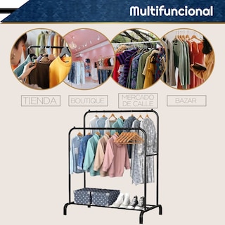 Foto 8 | Foto 8 | Perchero Organizador Chic Fantasy JH-608B color Negro de Piso Rack Ropa Colgador Closet de Acero