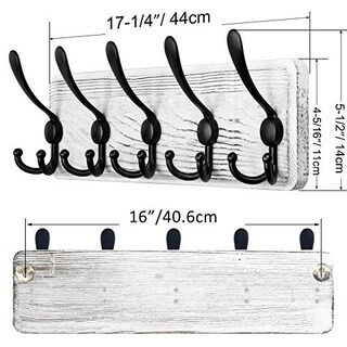 Foto 5 | Foto 5 | Venta Internacional- Perchero de Pared Skoloo 16\" Madera Pino 5 Ganchos Triples
