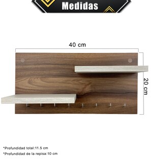 Foto 7 | Foto 7 | Perchero Organizador Poliespacios Plla1-28 Nogal Porta Llaves de Pared Melamina Ganchos