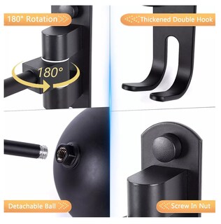 Foto 5 | Foto 5 | Soporte para Casco Motocicleta y Guantes Rotación 180 Grados Negro