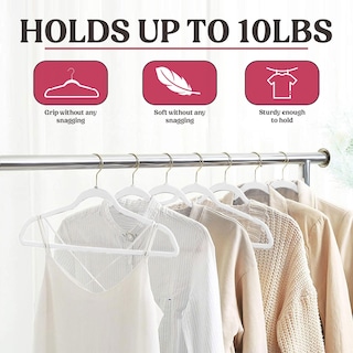 Foto 6 | Foto 6 | Ganchos Velvet Hangers Lux Decor White 50 Piezas Antideslizantes - Venta Internacional