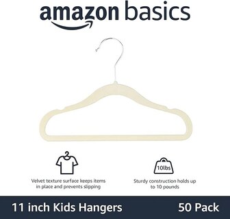 Foto 2 | Foto 2 | Perchas Antideslizantes Amazon Basics De Terciopelo Para Niños, 50 Unidades - Venta Internacional.
