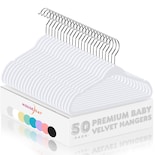 Perchas De Terciopelo Para El Día De La Casa, 50 Unidades, Color Blanco, 28 Cm, Para Armario - Venta Internacional.