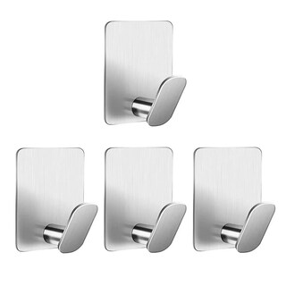 Foto 1 | Foto 1 | Gancho Adhesivo De Acero Inoxidable Para Toallas De Baño 4pcs  Eo Safe Imports Esi-15483 Plateado